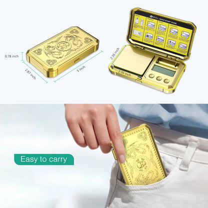 Balance de Bijoux Numérique 200g x 0.01g – Balance de Précision de Poche avec Poids d'Étalonnage de 50g