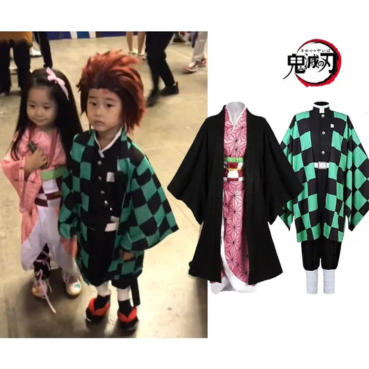 Disfraz de Cosplay de Kamado Tanjirou – Traje de Anime de Halloween para Convención, Fiesta Familiar y Juego de Rol para Niños