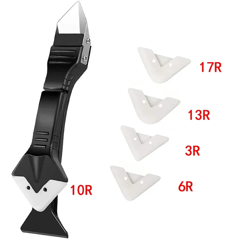 5-in-1 Silicone Caulking Tool Kit – Sealant Remover, Smoothing Spatula & Window Squeegee for Grout & Silicone