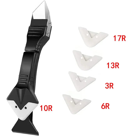 5-in-1 Silicone Caulking Tool Kit – Sealant Remover, Smoothing Spatula & Window Squeegee for Grout & Silicone