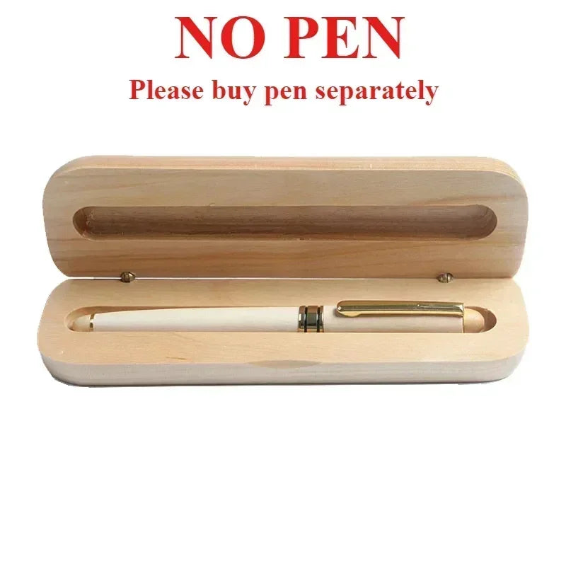 Custom Logo Bamboo Wooden Ballpoint Pen – Laser Engraved Personalized Signature Pen with Company Name, Business & Graduation Gift Box