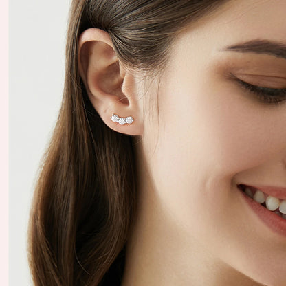 Pendientes de moissanita con diamantes color D auténticos, de plata de ley 925, certificados GRA, aretes de sonrisa, joyería para mujer