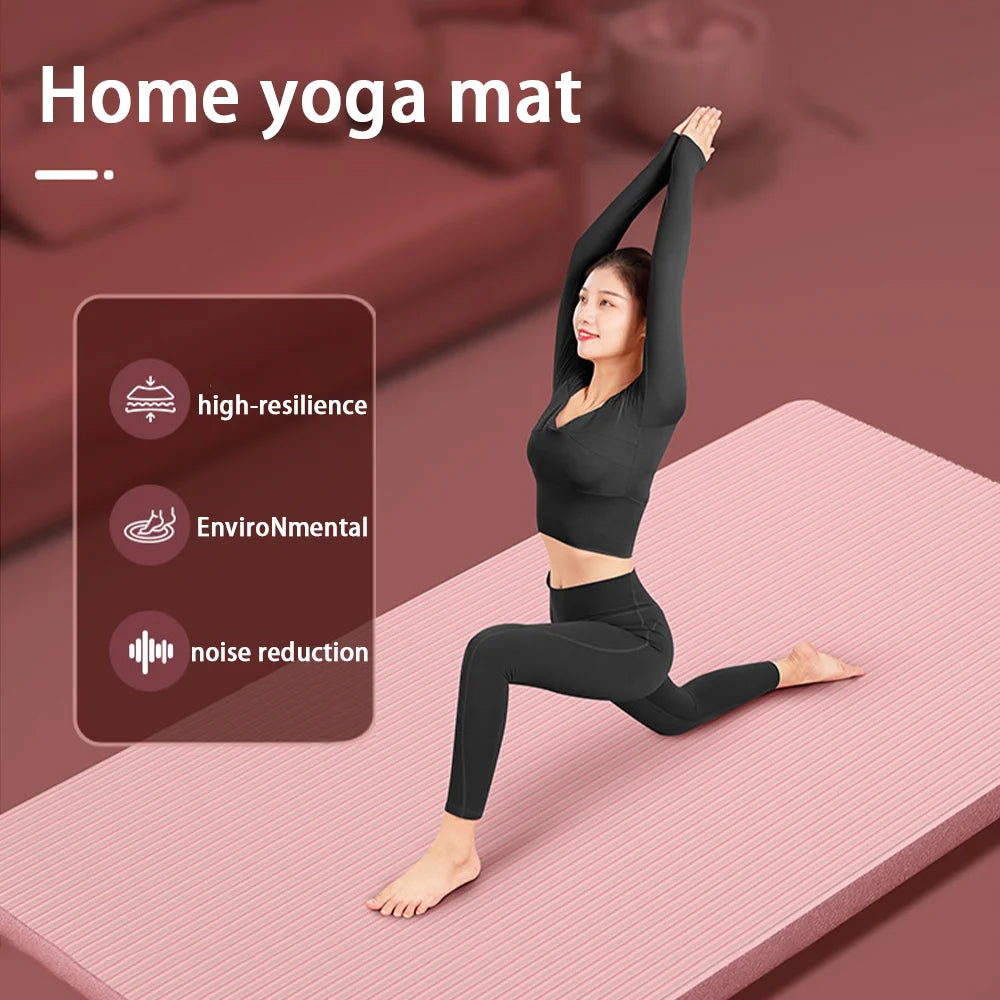 Colchoneta de Yoga NBR de 8MM – Colchoneta de Ejercicio Gruesa Antideslizante para Principiantes, Yoga en Casa, Baile, Entrenamientos de Fitness y Equipos de Entrenamiento de Suelo