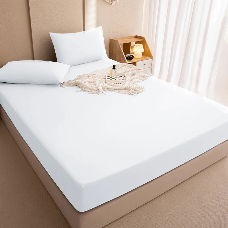 Protège-matelas 100 % imperméable – Housse de matelas ajustée avec bande élastique pour lits simples, doubles, Queen et King