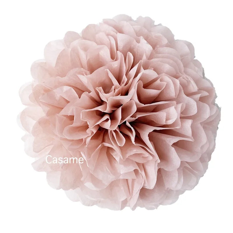 5PCS Tissue Paper Pom Poms – 4–12 Inch Paper Flower Balls for Weddings, Birthdays & Party Decorations
