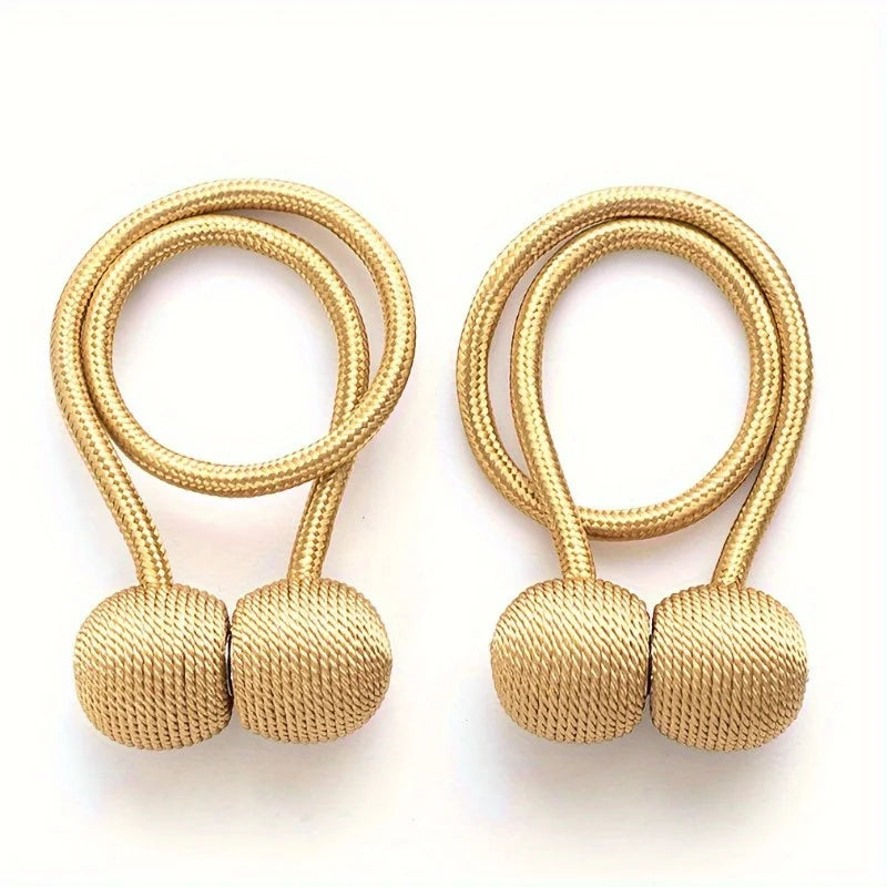 2PCS Magnetic Curtain Tiebacks – Earphone Design Curtain Holdbacks for Home, Bathroom & Shower Curtains, Decorative Buckle Accessories