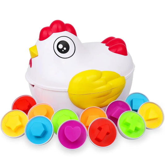 12 huevos Montessori a juego – Juguete educativo sensorial para clasificar colores y formas para niños pequeños