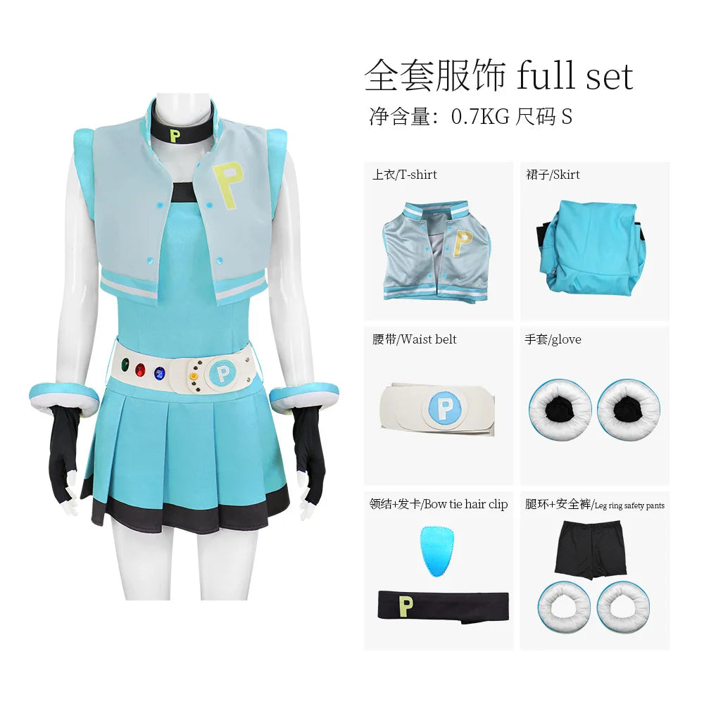 Powerpuff Girls Cosplay Costume – Full Set Blossom / Buttercup / Bubbles Halloween Dress with Belt
