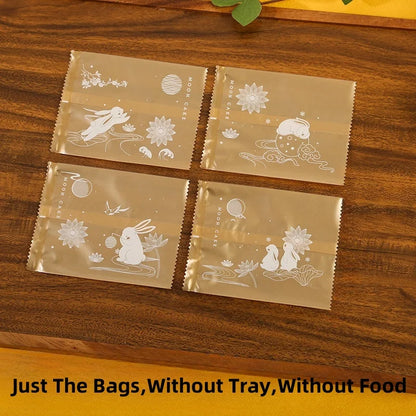 LBSISI Life 100 bolsas para galletas de luna – Bolsas de plástico transparentes para empaques de regalo caseros para festivales, galletas y crujientes de yema de huevo