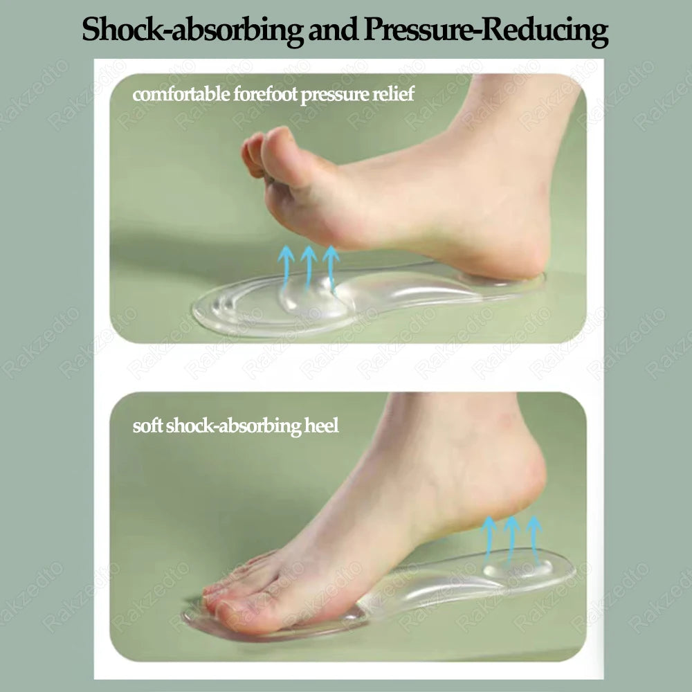 Medical Silicone Orthopedic Insoles for Women – Gel Arch Support Shoe Inserts for Flat Feet, Plantar Foot Comfort & Cushioning