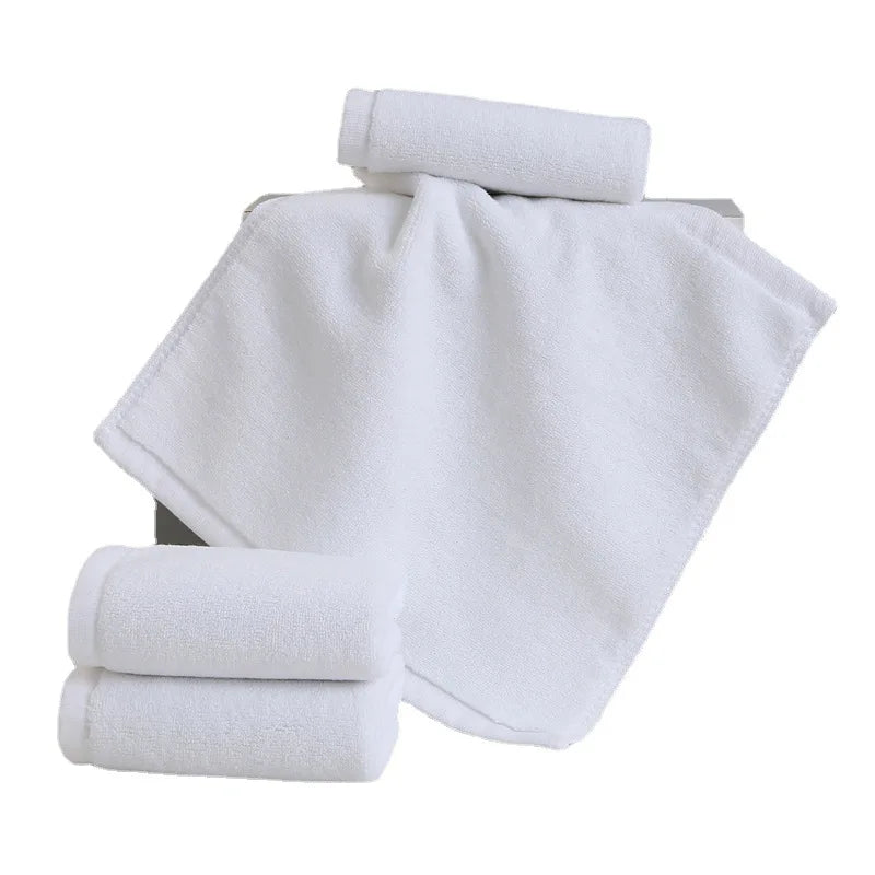 10 Toallas Blancas de Algodón – Pequeñas Toallas de Mano para Cocina, Hotel, Restaurante, Guardería y Salones de Belleza, Suaves y Absorbentes para Uso Doméstico y Comercial