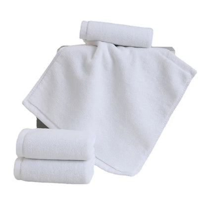 10 Toallas Blancas de Algodón – Pequeñas Toallas de Mano para Cocina, Hotel, Restaurante, Guardería y Salones de Belleza, Suaves y Absorbentes para Uso Doméstico y Comercial