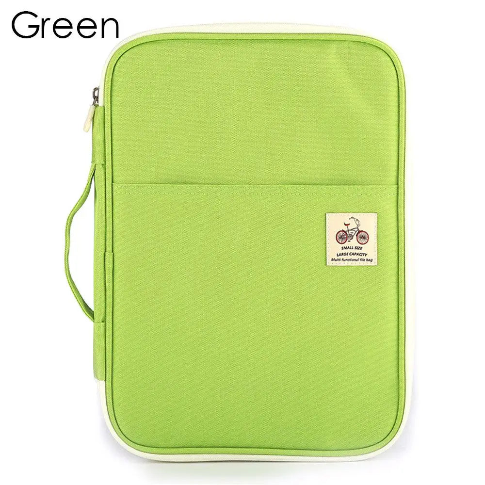 A4 Zipper Portfolio Folder – Travel Conference Document Case & Multifunction File Organizer Bag