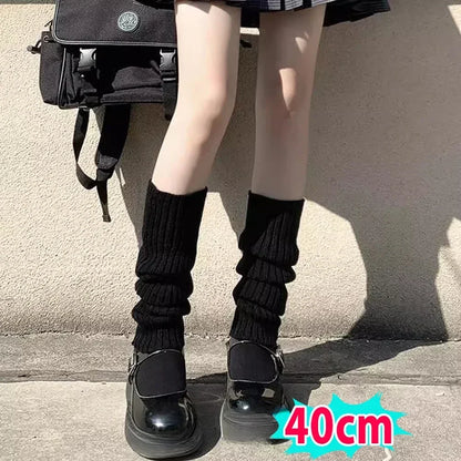 Calentadores de piernas de punto Lolita para mujer – Puños largos de ganchillo para botas y calentadores de pies de invierno Y2K (40–70 cm)