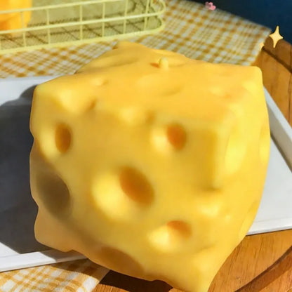 Giant Cheese Squishy Toy – Extra Large Slow Rebound Fidget Stress Relief Squeeze Toy for Adults & Kids