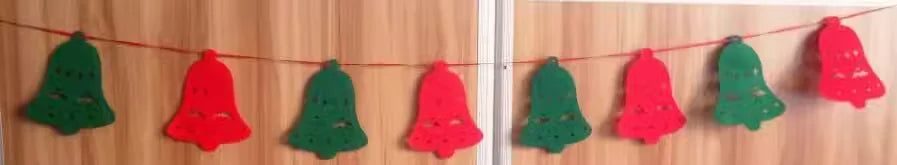 Felt Merry Christmas Banner – Santa Claus Xmas Flag Decoration for Home, Noel Holiday Party & New Year Decor