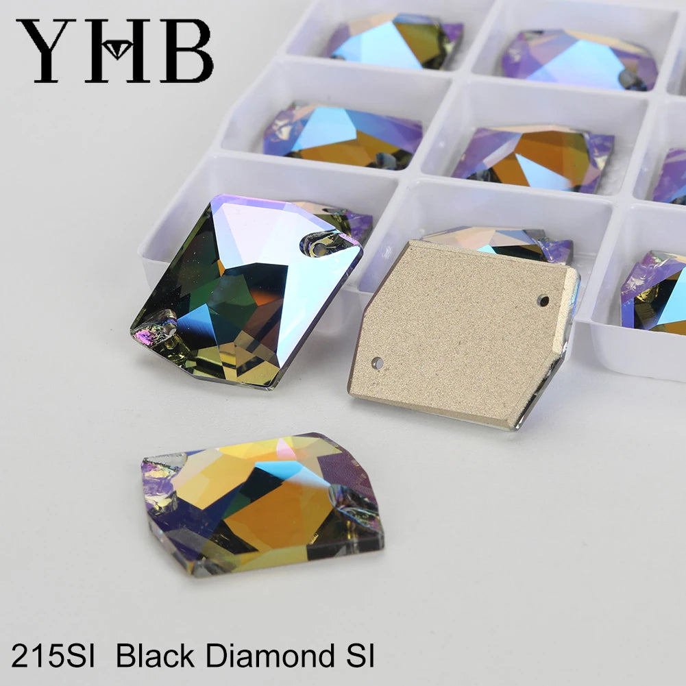 Strass à coudre YHB Cosmic AB Moonlight – Pierres plates en cristal de verre pour la décoration de vêtements et de sacs