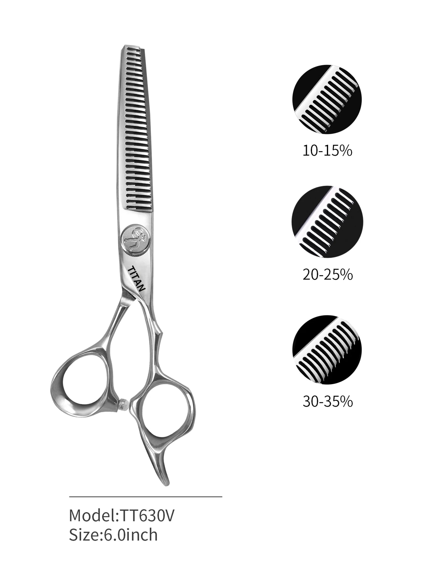 Titan 6 Inch Professional Hair Scissors – Barber Hair Cutting Shears for Salon & Hairdressing Tools | Stainless Steel Styling Scissor