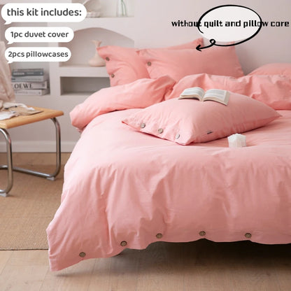 3-Piece 100% Cotton Bedding Set – Duvet Cover & Pillowcase Set for Queen & King Beds