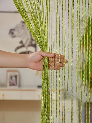 Cortina decorativa de hilos – Separador de ambientes con borlas para puertas, ventanas y decoración del hogar