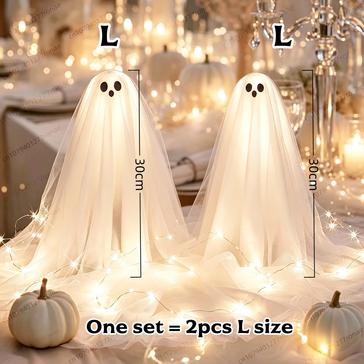 1/2/3 Sets Halloween Lighted Ghost DIY Decoration Kit, Warm White Spooky Table Lamp, Ghost Table Centerpiece, Indoor Halloween Party Decor and Festive Home Accessories