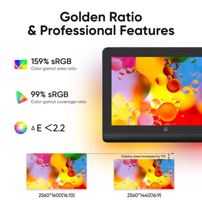 XPPen Artist Pro 16 Gen 2 Drawing Display – 16-Inch 2.5K Graphics Tablet Monitor with 16K Pressure Levels