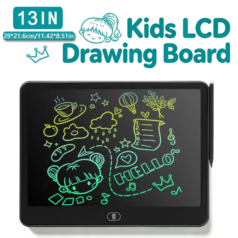 8/11/13/16-Inch LCD Writing Tablet for Kids – Reusable Handwriting Pad, Drawing & Painting Board, Educational Learning Toy for Boys and Girls