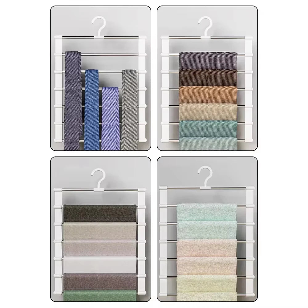 Cintre Multiple pour Pantalons – Organisateur de Placard Gain de Place avec Pinces Antidérapantes pour Pantalons, Jeans et Rangement de Vêtements