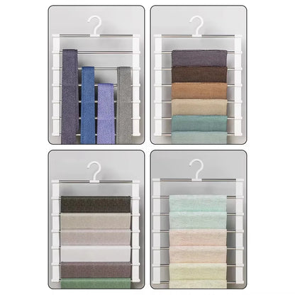 Cintre Multiple pour Pantalons – Organisateur de Placard Gain de Place avec Pinces Antidérapantes pour Pantalons, Jeans et Rangement de Vêtements