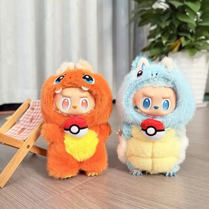 Labubu Doll Clothes Kawaii Jumpsuit – Pikachu, Squirtle, Eevee & Charmander Cartoon Style Outfit Replacement Set, Fan Gift