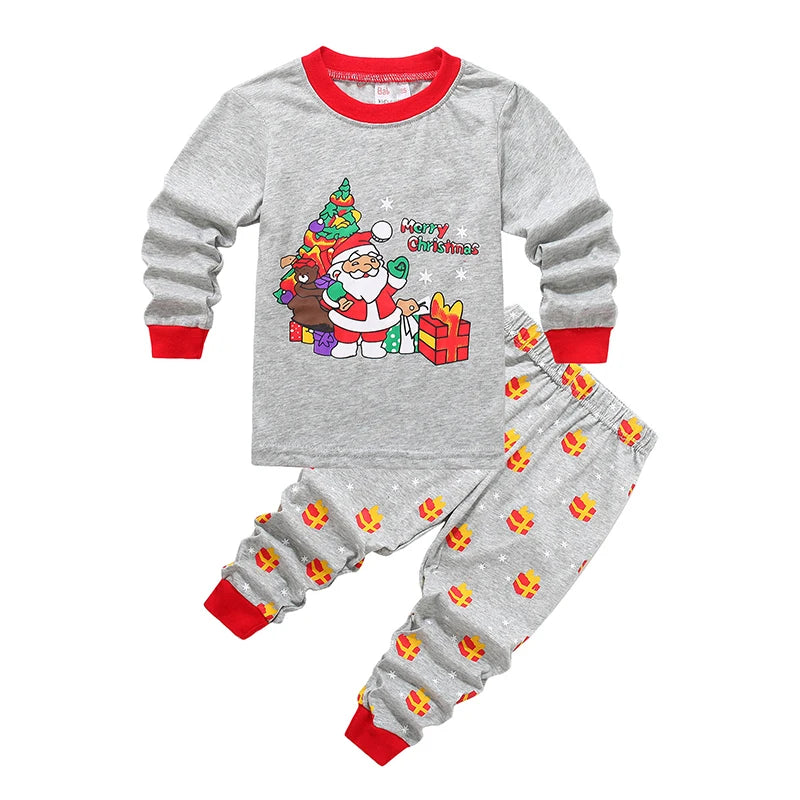 Little Maven Kids' Cotton Clothing Set – Boys & Girls Christmas T-Shirt Top & Pants Outfit for Autumn & Winter, 2-Piece Children's Clothes