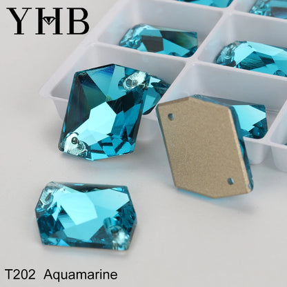 Strass à coudre YHB Cosmic AB Moonlight – Pierres plates en cristal de verre pour la décoration de vêtements et de sacs