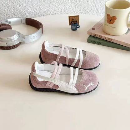 Zapatos casuales de cuero sintético transpirable antideslizantes para niños y niñas