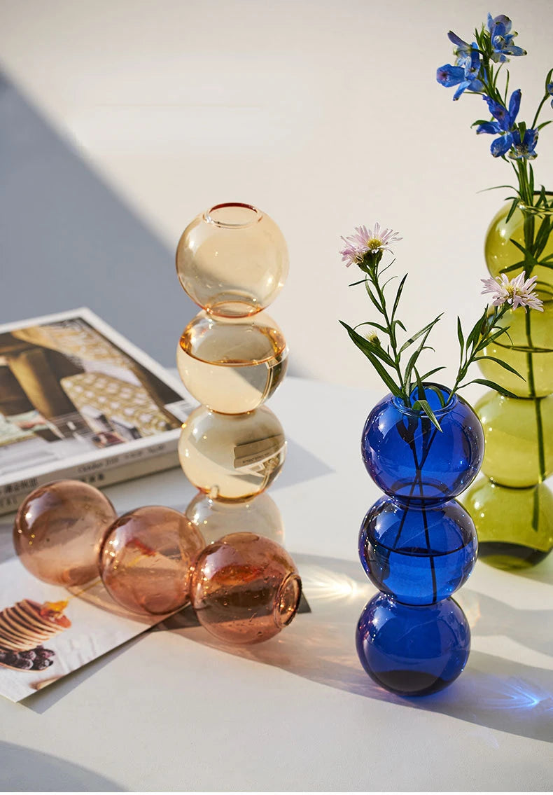 Nordic Glass Flower Vase – Decorative Terrarium Planter for Home, Living Room & Office Décor