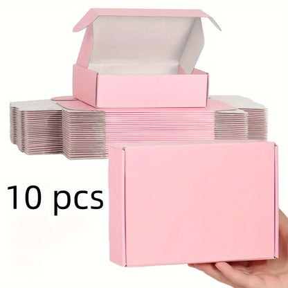 10 Cajas de Cartón Ondulado Rosas para Envíos – Pequeñas Cajas de Regalo para Embalaje de Comercio Electrónico, Envíos de Pequeñas Empresas y Entrega de Productos
