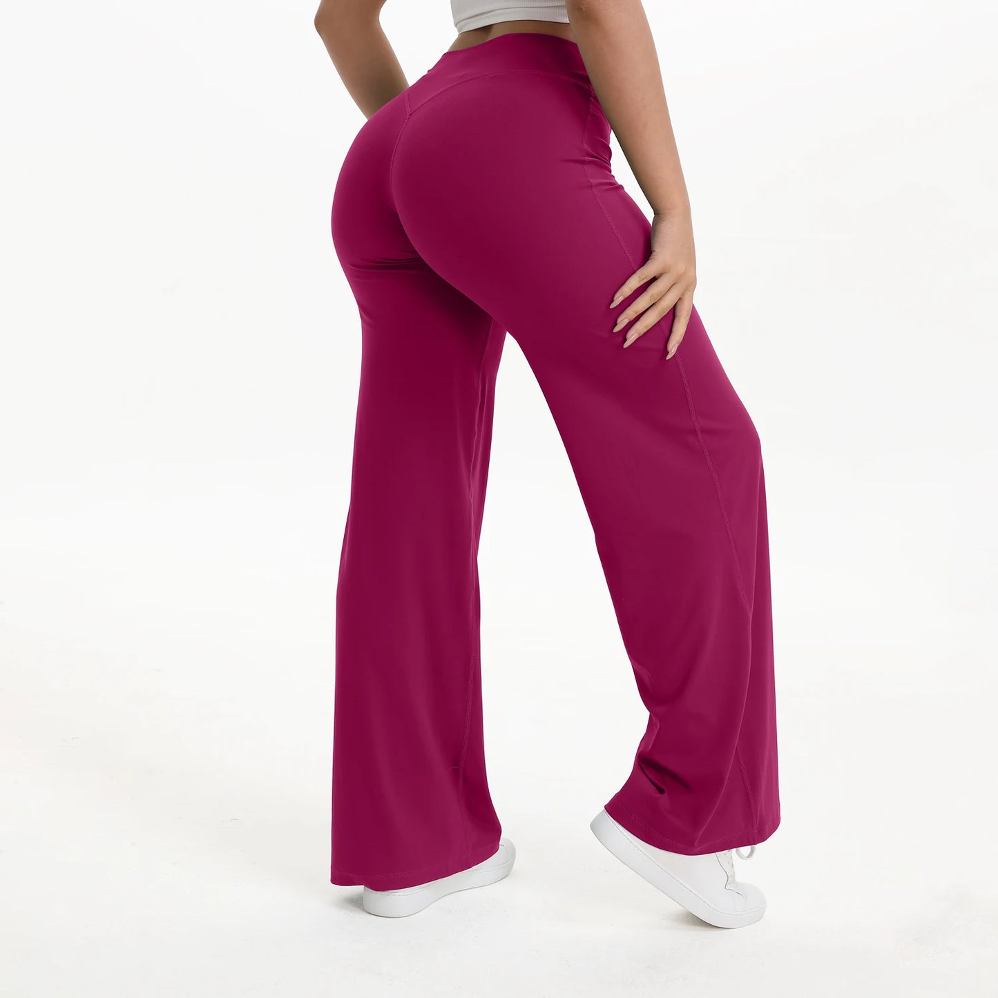 NCLAGEN Pantalones de Yoga de Pierna Recta SoftMotion para Mujer – Leggings de Gimnasio de Tiro Medio Efecto Segunda Piel, Pantalones Deportivos para Pilates y Correr, para Fitness, Entrenamiento y Uso Diario