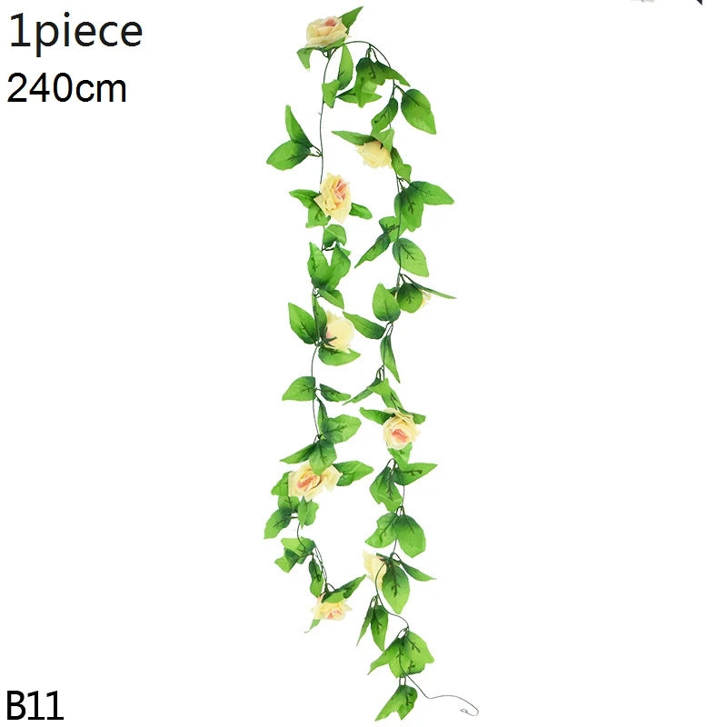 Glicinia Artificial en Enredadera – Guirnalda Colgante Realista de Seda Sintética con Hojas de Hiedra para Arcos de Boda, Decoración de Jardín, Decoración del Hogar y Estilismo de Fiestas