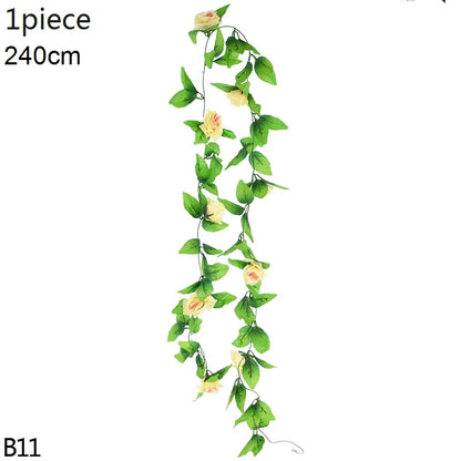Glicinia Artificial en Enredadera – Guirnalda Colgante Realista de Seda Sintética con Hojas de Hiedra para Arcos de Boda, Decoración de Jardín, Decoración del Hogar y Estilismo de Fiestas