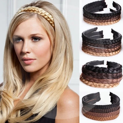 Diadema Bohemio Trenzado Sintético para Mujer Banda de Pelo Elástica para Fiestas y Cosplay