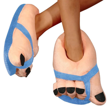 Winter Cotton Slippers for Men and Women, Funny Couple House Slides, Soft Warm Plush Indoor Slippers for Home, Cozy Oversized Feet Slippers for Cold Weather