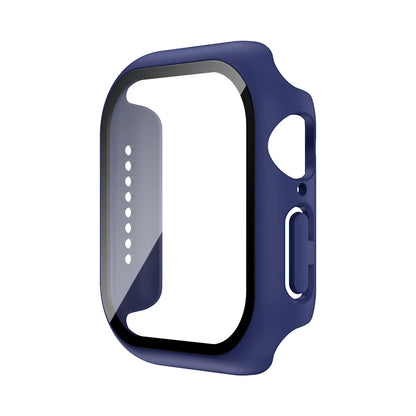 Funda con protector de pantalla de cristal templado para Apple Watch Series 10, 9, 8, 7, 6, SE y 5 (38 mm-46 mm) – Cubierta protectora completa 2 en 1