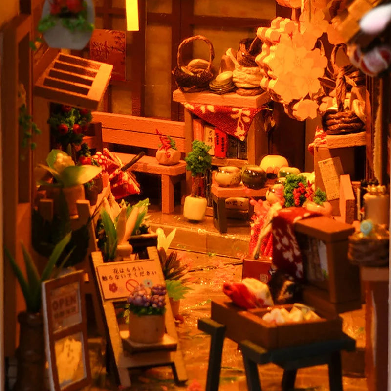 Kit de book nook à fabriquer soi-même – Maquette de maison de poupée miniature en bois à insérer dans une étagère pour adultes, loisirs créatifs et décoration d'intérieur