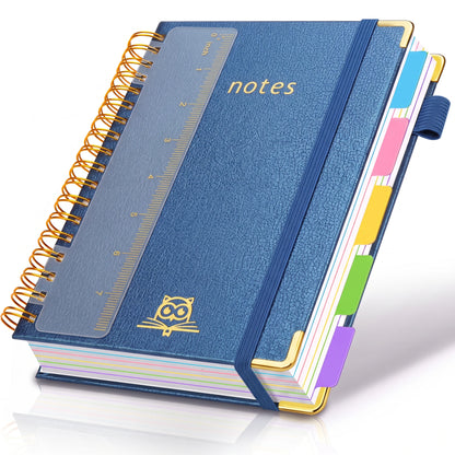 A5 Hardcover Spiral Notebook – 300 Pages 5-Subject Journal with Dividers & Tabs, 6.2×8.2" Notebook for Work & Study