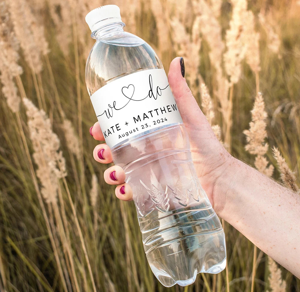 Personalized Wedding Water Bottle Labels – Custom Thank You Stickers for Bridal Shower, Birthday Party & Wedding Welcome Gifts | Event Decor