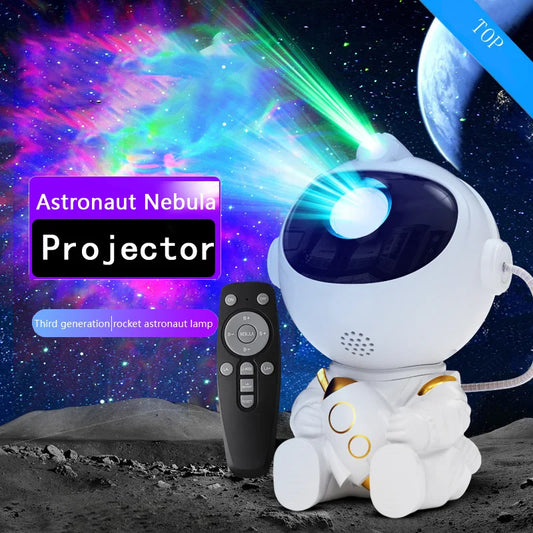 Lámpara de noche con proyector de galaxias astronauta – Lámpara LED de cielo estrellado para decoración de dormitorio, regalo para niños y ambiente relajante