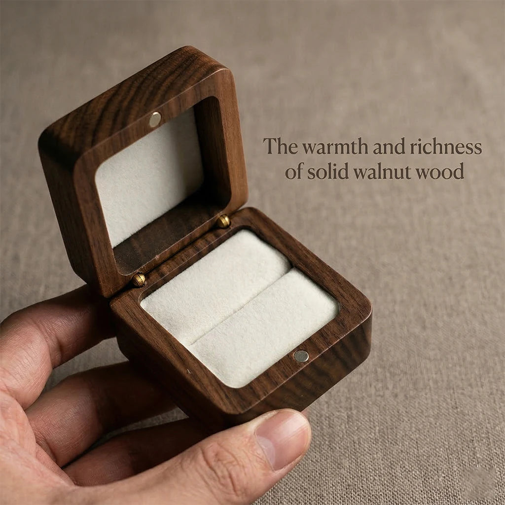Personalized Wooden Jewelry Box with Custom Engraving for Rings, Earrings, Bracelets, Wedding Proposals & Gift Packaging