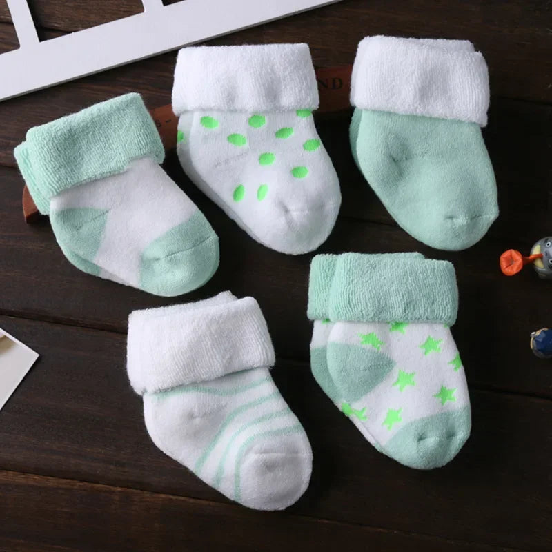 5 paires de chaussettes antidérapantes en coton pour bébés garçons et filles de 0 à 12 mois, chaussettes-chaussures antidérapantes pour nouveau-nés et nourrissons