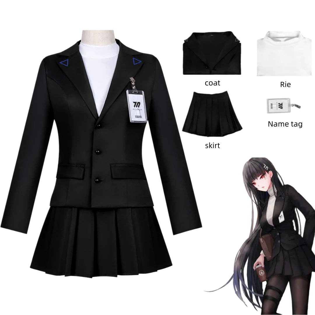 Blue Cosplay Costume Women's JK School Uniform Set – Jacket, Skirt & ID Card