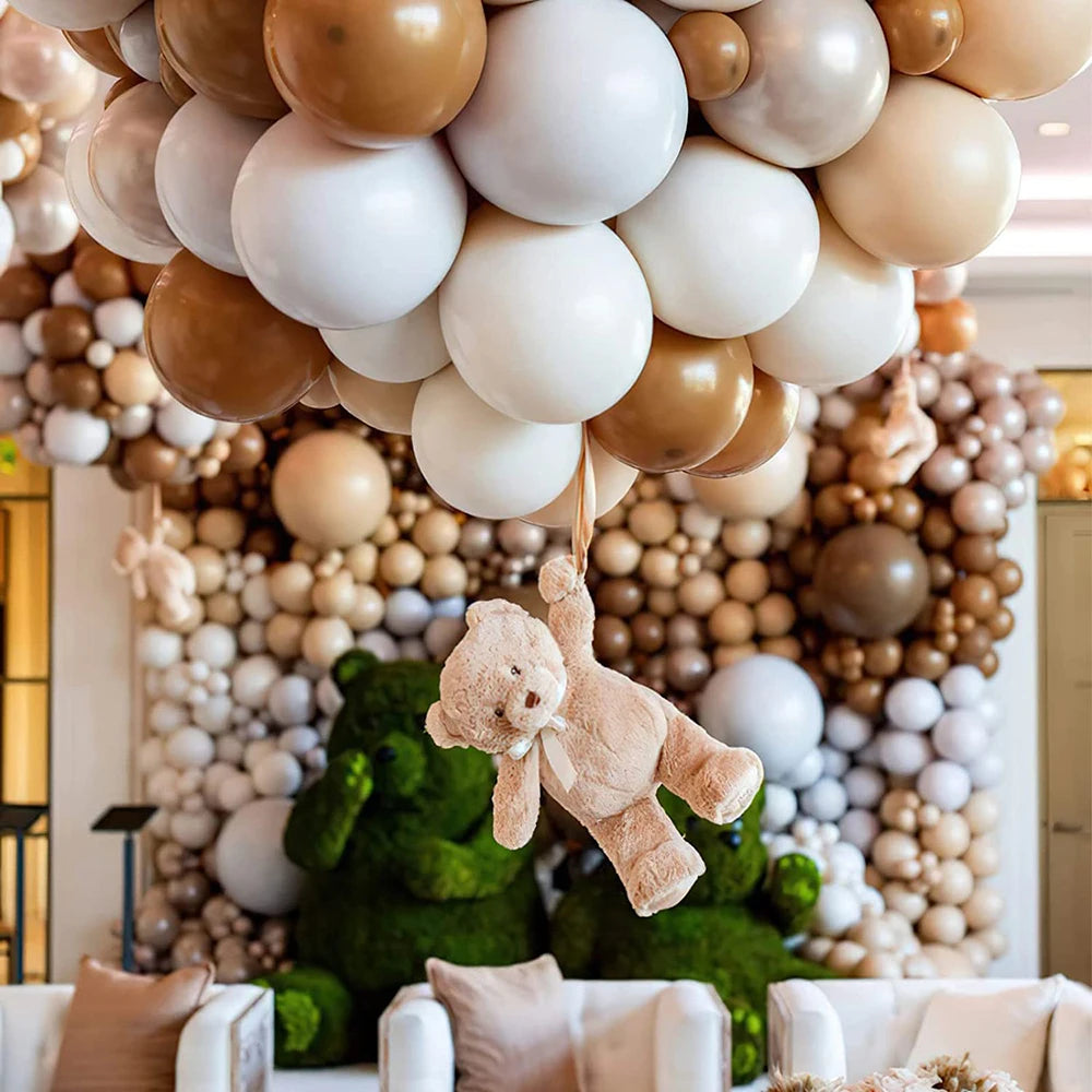 Retro Latex Balloons – 5/10/12/18 Inch White, Sand, Pink, Coffee & Sage Green Balloons for Birthday, Baby Shower & Wedding Decor