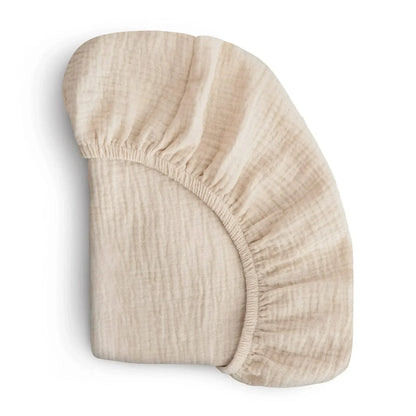 Sábana de cuna de algodón muselina suave y transpirable para bebé – Sábana ajustable universal para cunas de recién nacidos, moisés y camas infantiles